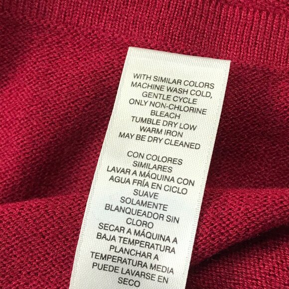 Chico's Cowl Neck Sweater Women's Size 2 (US 12) Long Sleeves Rayon Red Holiday - Picture 9 of 9